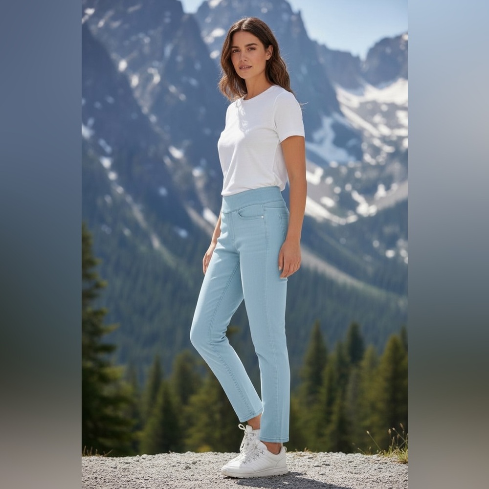 Seven7 Ultra High Rise Legging Jeans • Tummy Toner • Light Wash • Size 8